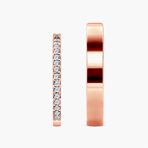 Obrączki Share Your Love: różowe złoto, biały szafir, płaskie, 1,5 mm i 3 mm